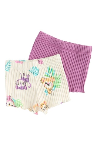 2 shorts - Violet et écru