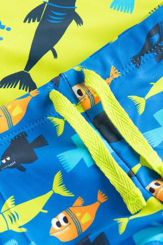 T-shirt et boxer de bain - Jaune et bleu