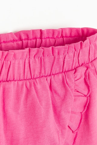 T-shirt et jupe-short - Blanc et fuchsia
