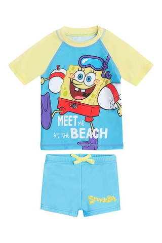 T-shirt et short de bain Bob l’éponge - Ciel et jaune