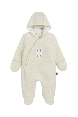 Grenouillère à capuche - Beige chiné