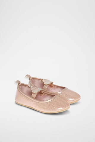 Ballerines vernies - Doré rose