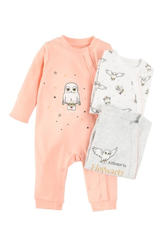3 dors-bien Harry Potter - Corail, blanc et gris chiné