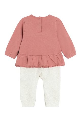 Combinaison trompe-l'œil Bambi Disney - Vieux rose et blanc