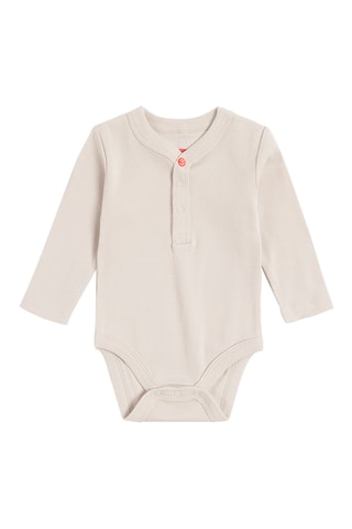 Body et salopette en velours - Beige et gris