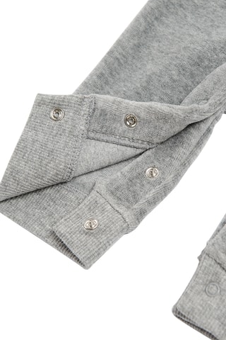 Body et salopette en velours - Beige et gris
