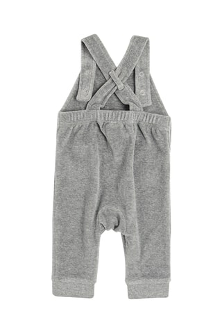 Body et salopette en velours - Beige et gris