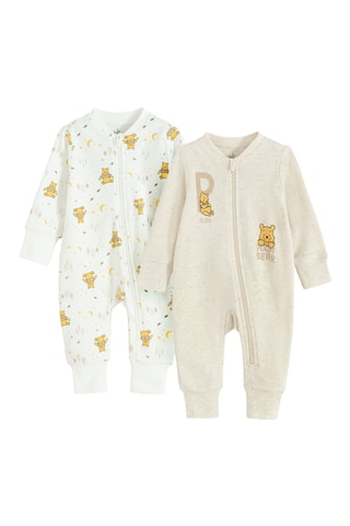 2 dors-bien Winnie l’Ourson Disney - Blanc et beige chiné