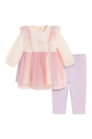 Robe et legging - Rose clair et violet