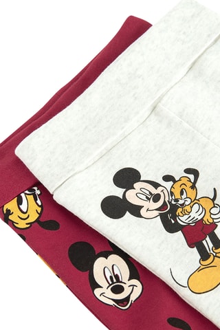 2 pantalons de pyjama Mickey Disney - Rouge et blanc