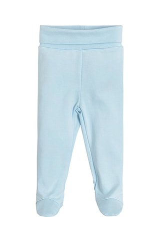 2 pantalons en coton biologique - Ciel et blanc