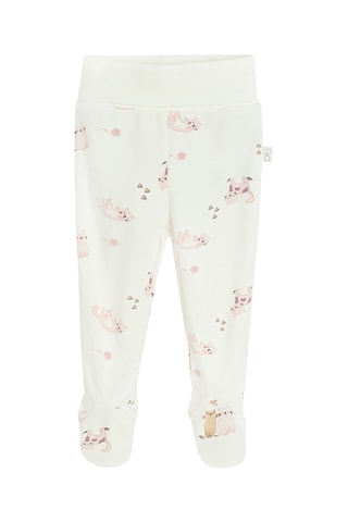 2 pantalons en coton biologique - Vert d’eau et rose
