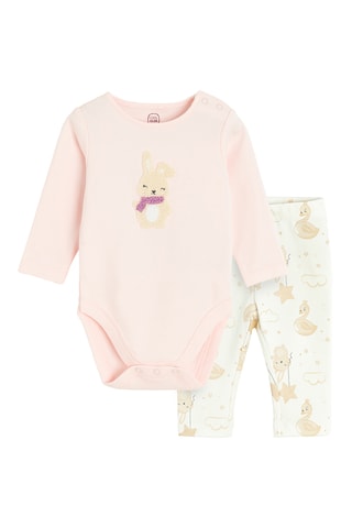 Body et legging - Rose et blanc