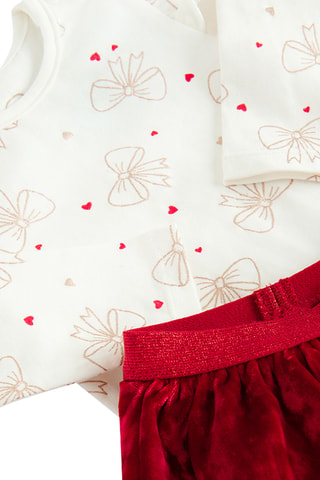 Body et jupe - Blanc et rouge
