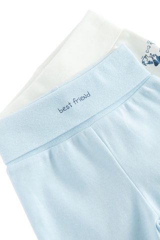 2 pantalons - Blanc et ciel