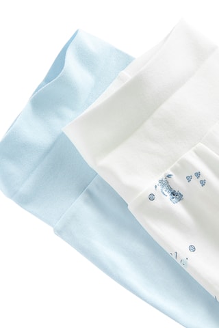 2 pantalons - Blanc et ciel