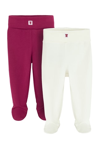 2 pantalons - Blanc et violet