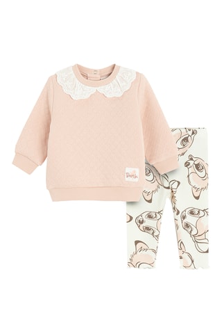 Sweat et pantalon Bambi Disney - Rose et écru
