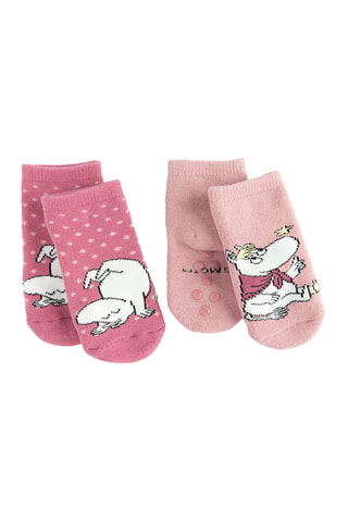 2 paires de chaussettes antidérapantes Les Moomins - Rose