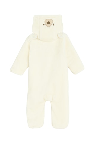 Grenouillère à capuche à oreilles - Ecru
