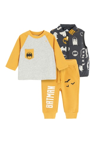 Ensemble 3 pièces Batman La Ligue des Justiciers - Jaune et anthracite
