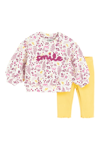 Sweat et legging - Blanc et jaune