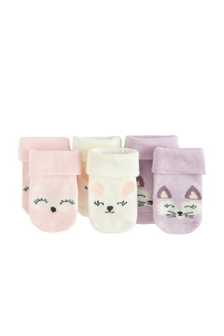 3 paires de chaussettes - Rose poudré et blanc
