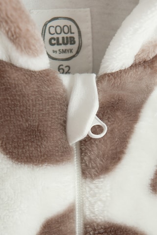 Combipilote à capuche à oreilles - Blanc et taupe