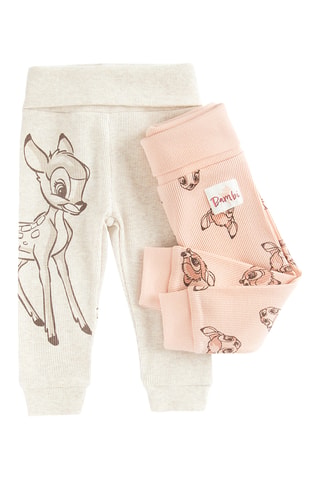 2 pantalons Bambi Disney - Rose et gris chiné