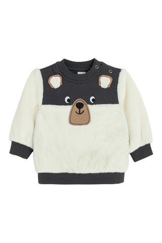 Sweat - Ecru et gris foncé