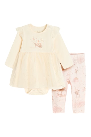 Robe et pantalon - Ecru et rose
