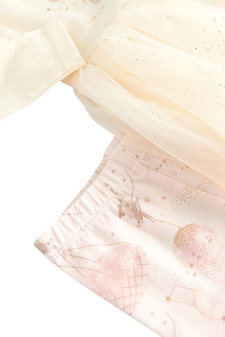 Robe et pantalon - Ecru et rose