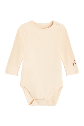 Body et grenouillère en coton biologique - Beige et écru
