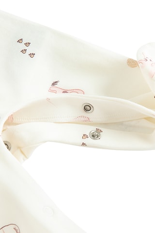 Body et grenouillère en coton biologique - Beige et écru