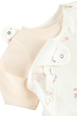 Body et grenouillère en coton biologique - Beige et écru