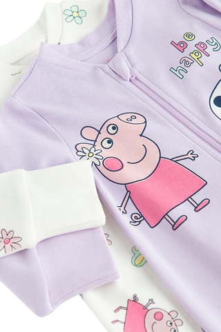 2 combinaisons Peppa Pig - Mauve et blanc