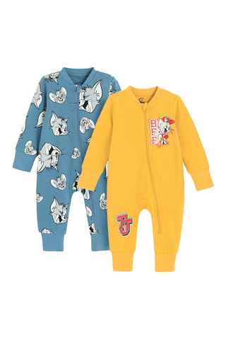 2 dors-bien Tom et Jerry - Bleu cobalt et jaune