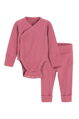 Body et legging en coton biologique - Rose