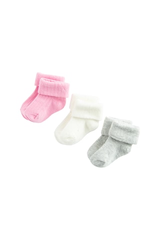 3 paires de chaussettes - Rose et blanc