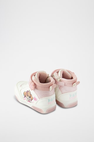 Baskets montantes en cuir Stella Pat’ Patrouille - Blanc et rose