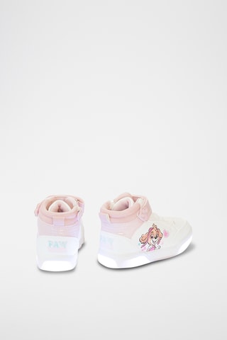 Baskets montantes en cuir Stella Pat’ Patrouille - Blanc et rose