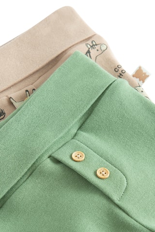 2 pantalons de pyjama - Beige et vert clair