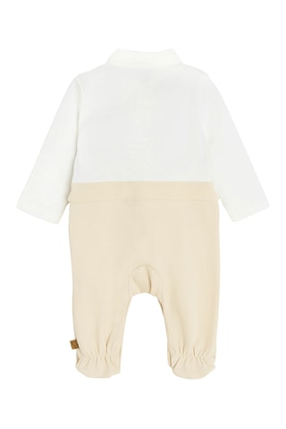 Grenouillère trompe-l’œil - Beige et blanc