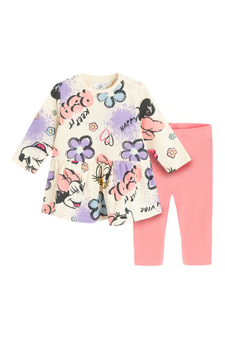 Robe et legging Minnie Disney - Ivoire et rose