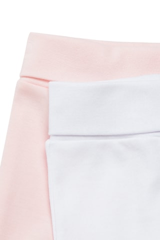 2 pantalons en coton biologique - Rose poudré et blanc