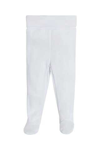 2 pantalons en coton biologique - Rose poudré et blanc