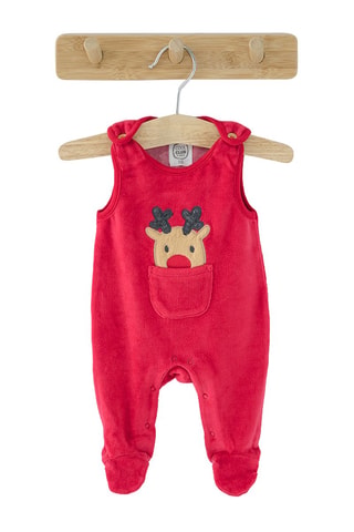 Salopette en velours Rouge