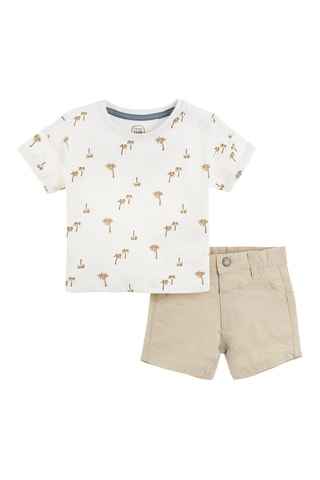 T-shirt et bermuda Blanc et beige