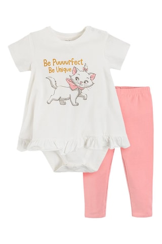 Body-robe et legging Marie Les Aristochats Disney - Blanc et rose