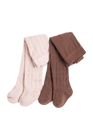 2 collants Rose et marron